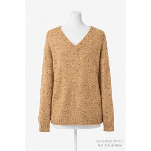 Like Love Tan Popcorn Knit Chunky Textured Sweater Cozy Fall Vibe Medium